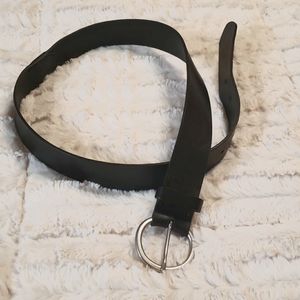 Women's Black Leather Gap Belt